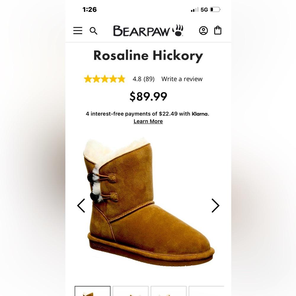 Brand new Bearpaw boots never worn $70 i will pay for shipping